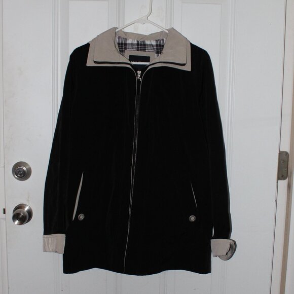 Nautica Raincoat Women's Medium Detachable Hood Pockets Full Zip Snap Jacket - Picture 1 of 10
